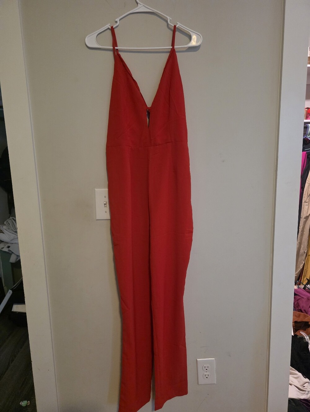 Ark & Co Red V-Neck Spaghetti-Strap Jumpsuit